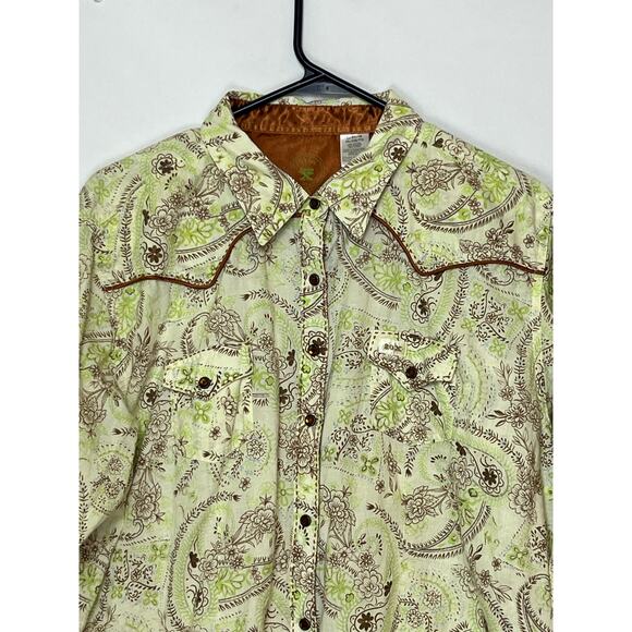 Wrangler 20X Women’s 2XL Brown Floral Pearl Snap Shirt Ultra Fit Long Sleeve - Picture 7 of 8
